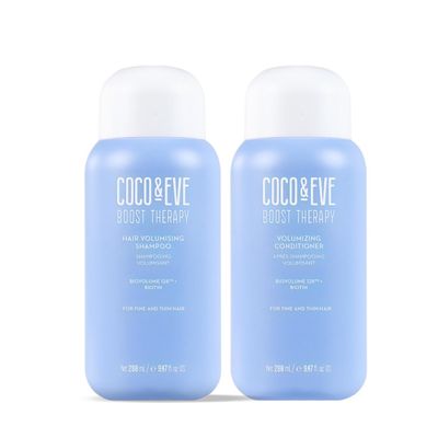 Coco &amp; Eve Boost Therapy Hair Volumizing Shampoo &amp; Conditioner Bundle Set. With Biotin to Target Fine, Thinning Hair. For Thickening, Nourishing, and Improving Volume, Density &amp; Shine. 18.94 Fl Oz