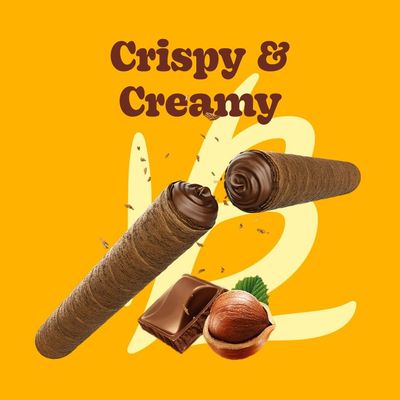 Bauducco Wafer Rolls, Chocolate Hazelnut, 14.1 oz Pack of 1 - Crispy Cream-Filled Cookies - Gourmet Rolled Wafer Sticks - Premium Dessert Treat - Perfect for Coffee, Parties & Gift Baskets - Family...