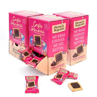 Michel et Augustin Cookies, Individually Wrapped Snacks, 3 Changemaker Cookie Gift Box, Dark Chocolate &amp; Sea Salt Shortbread, Bulk Snacks, 40 French Butter Cookies per Box