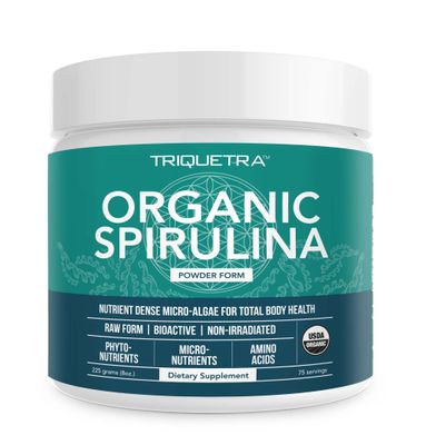 Organic Spirulina Powder - Made with Parry Spirulina, Known for Superior Purity and Nutrient Density - Vegan Farming - Non-Irradiated - Blue-Green Algae Superfood Supplement - 75 Servings - 8 oz