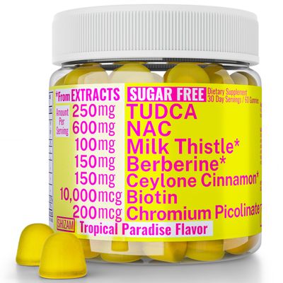 Sugar Free Gummies Gummies with Chromium Picolinate TUDCA NAC Organic Ceylon Cinnamon Milk Thistle Berberine Capsules Powder Supplements Alt Bile Salts N-Acetyl-L-Cysteine Biotin N-Acetylcysteine
