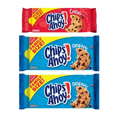CHIPS AHOY! Original Chocolate Chip Cookies &amp; Chewy Cookies Bundle, Family Size, 3CountPack of 1