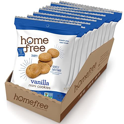 Homefree Treats You Can Trust Gluten Free Mini Cookies, Single Serve, Vanilla, 70 organic, 1.1 Ounce Pack of 10