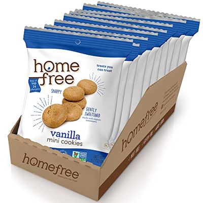 Homefree Treats You Can Trust Gluten Free Mini Cookies, Single Serve, Vanilla, 70 organic, 1.1 Ounce Pack of 10
