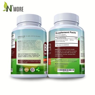 N'More Desiccated Liver Capsules, Certified 100 Grass Fed Undefatted Argentine Natural Beef Liver Supplements, 120 Capsules, 750mg per Capsule