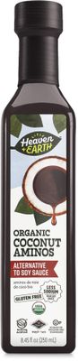 Heaven &amp; Earth Organic Coconut Aminos, 8.4 oz Soy Free Paleo Friendly Low Sodium Soy Sauce Replacement Kosher Including Passover