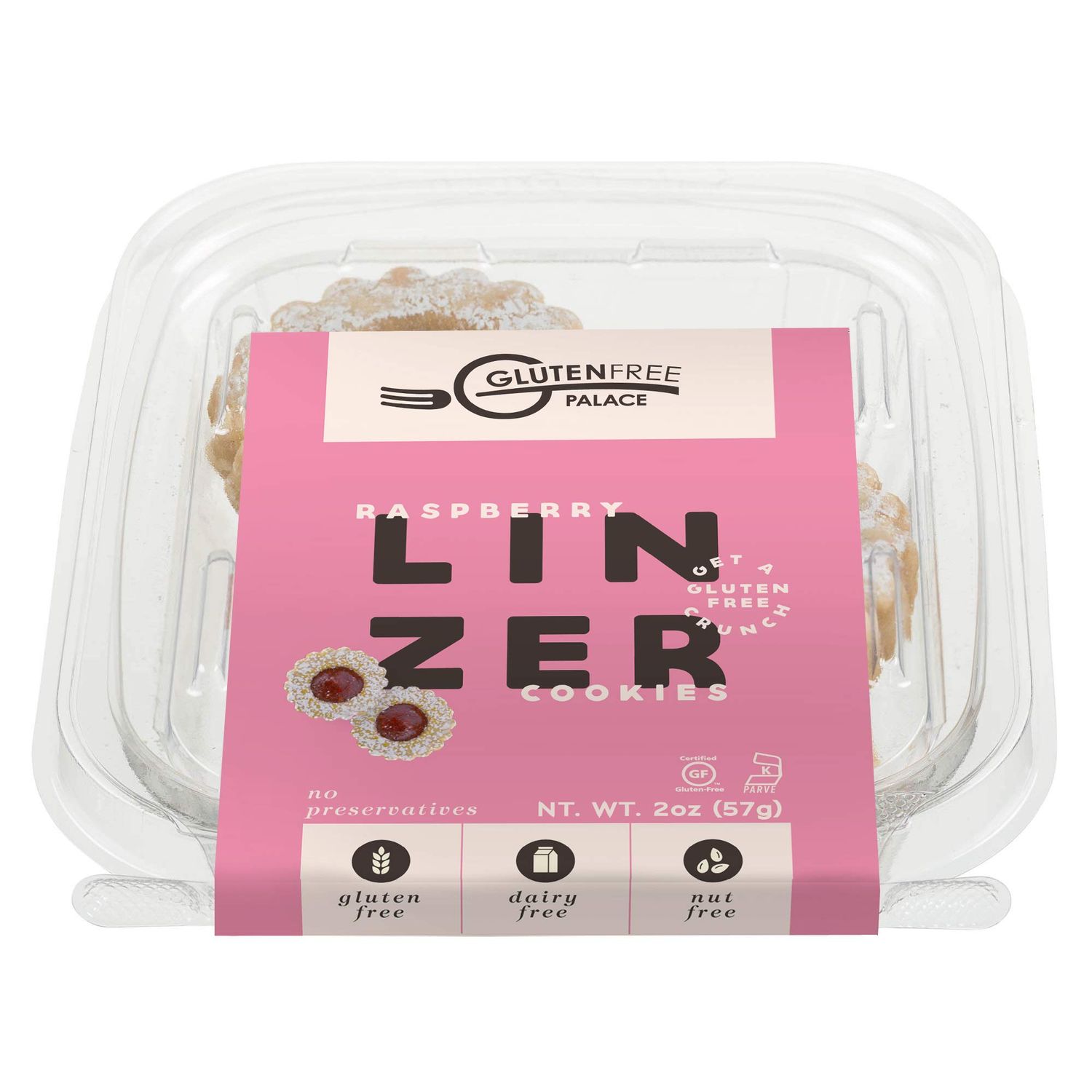 Linzer Cookies with Raspberry Jam, 2 Ounce 3 Count, Gluten Free Cookies Shortbread Cookies, Kosher, Nut Free, Gluten Free Dairy Free Cookies by Gluten Free Palace