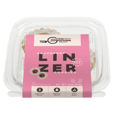 Linzer Cookies with Raspberry Jam, 2 Ounce 3 Count, Gluten Free Cookies Shortbread Cookies, Kosher, Nut Free, Gluten Free Dairy Free Cookies by Gluten Free Palace