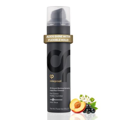 ColorProof All Around Working Hair Spray 9 Fl. Oz. Hair Spray Flexible Hold with Black Currant, Jasmine &amp; Peach Scent, Sulfate Free Hairspray