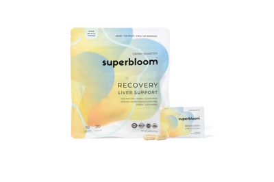 superbloom Recovery Liver Support Liver Detox with DHM, Turmeric, Milk Thistle 10 Sachets, 20 Capsules Enjoy The Night, Own The Morning