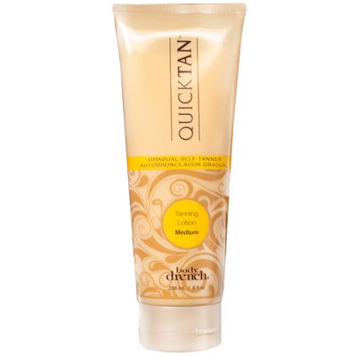 Body Drench Quick Tan Gradual TanningBronzing Lotion Self Tan, Sunless Tanner Solution for Mess Free Coverage Medium, 8 Fl Oz