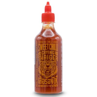 Crying Thaiger Sriracha Sweet Chili Sauce in Squeeze Bottle 18.9 Ounce, Vegan, Gluten Free, Non-GMO, from Thailand Pack of 1