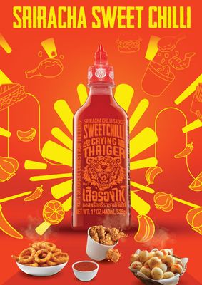 Crying Thaiger Sriracha Sweet Chili Sauce in Squeeze Bottle 18.9 Ounce, Vegan, Gluten Free, Non-GMO, from Thailand Pack of 1