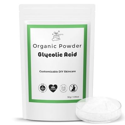99 Pure Glycolic Acid Powder - Cosmetic Grade Exfoliant for DIY Skincare - Professional-Grade, Gentle Exfoliation for Radiant Skin - Ideal for Toners, Masks, and Chemical Peels - 30g
