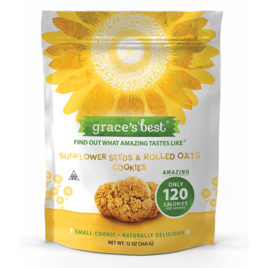Grace&#39;s Best Sunflower Seeds &amp; Rolled Oats Cookies, 12 oz, 120 Calories per Serving 1 Bag