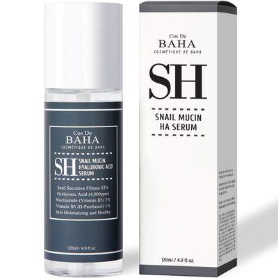 Cos De BAHA Snail Repair Intensive Facial Serum with Vitamin B3, 2 Niacinamide, and 5 Allantoin - 4 Fl Oz 120ml