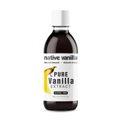 16 oz Pure Vanilla Extract - 100 Real Vanilla Extract - For Cooking, Drinks &amp; Desserts - 100 Vegan, Sugar Free &amp; Kosher - Non-GMO &amp; Gluten-Free - Native Vanilla