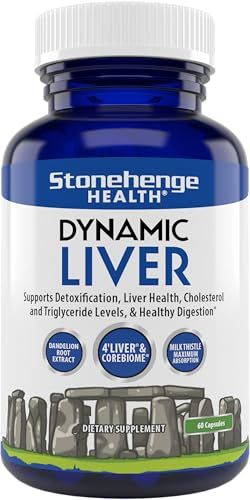 Stonehenge Health Dynamic Liver Supplement, Supports Detoxification, Liver Health, Cholesterol and Triglyceride Levels, &amp; Healthy Digestion, 60 Capsules