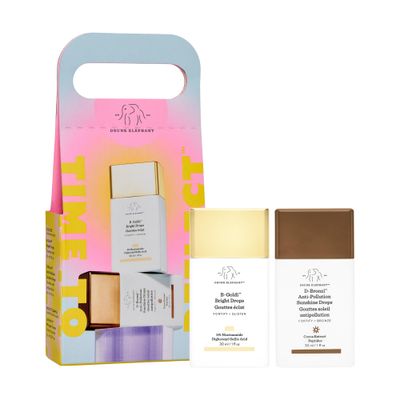 Drunk Elephant Time to Reflect Kit - includes B-Goldi Bright Drops 30 ml1 fl oz and D-Bronzi Anti-Pollution Sunshine Drops 30 ml1 fl oz
