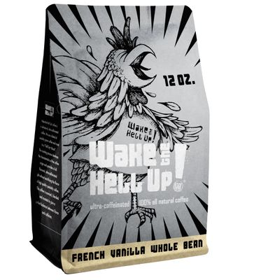 Wake The Hell Up! French Vanilla 12oz Ultra-Caffeinated Whole Bean Coffee
