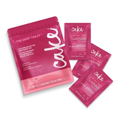 Cake Beauty Travel Hair Mask Set- Deep Treat Volume Boosting Hair Mask, Volumizing &amp; Moisturizing- Hydrolyzed Rice Protien- For Dry Hair- 3 x 1.76 oz
