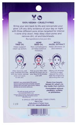 Pacifica - Blackhead Remover Pore Strips - Cosmic Vanish - for Nose, Chin & Forehead - Deep Cleansing Nose Strips wInstant Pore Unclogging - Oil-Free, Non-Comedogenic Use Vegan Dermatologist Tested
