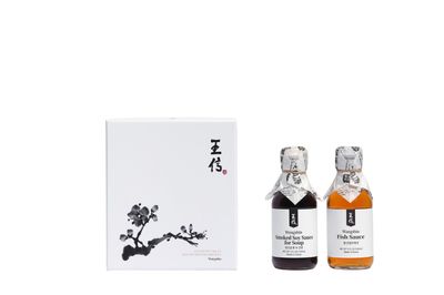 Wangshin Gift Set -Pine tree edition, Ultimate gift for making umami-rich dishes. Gluten free Assortment of premium Korean Condiments Fish Sauce Smoked Soy Sauce for Soup, 5fl oz 5fl oz