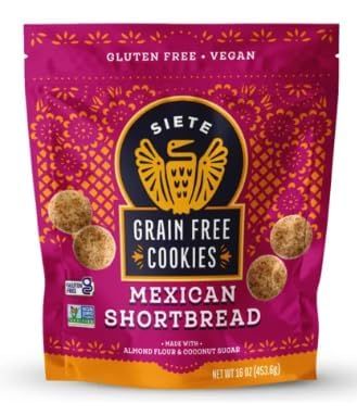 Siete Grain Free Cookies Mexican Shortbread, 16 oz, 2 Pack - Gluten-Free, Vegan Treats Perfect for Halloween Snacks, Party Favors, and Goodie Bags - Comes in ComboCreations Box