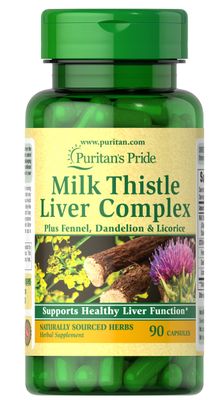 Puritan&#39;s Pride Milk Thistle Liver Complex, Supports Healthy Liver Function, 90 Count, White