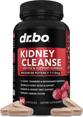 Kidney Cleanse Detox Support Supplement - Natural Cranberry, Juniper Berries, Buchu &amp; Uva Ursi Extract to Support Kidneys, Bladder &amp; Urinary Tract Health Supplements - Herbal Renal Blend Formula Pills