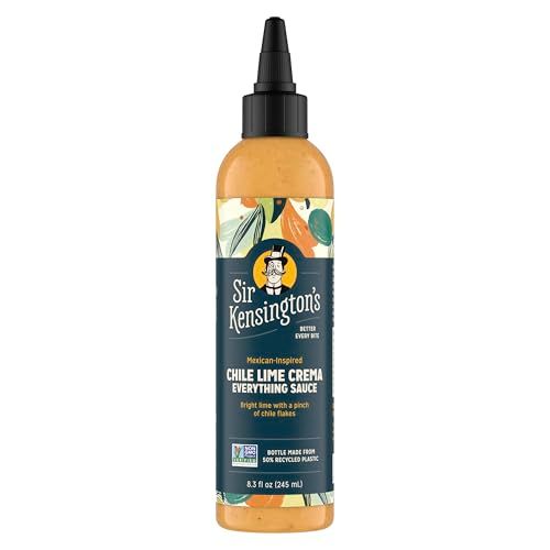 Sir Kensington&#39;s Chile Lime Crema Everything Sauce Pack of 6 Bottle for Foodservice Keto Diet &amp; Paleo Diet Certified Dairy Free Gluten Free Non- GMO Project Verified Shelf-Stable 8.3 oz