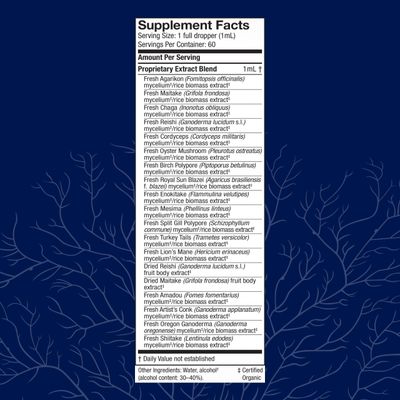 Host Defense MyCommunity Extract - 17 Species Blend Mushroom Supplement for Immune Support - Extract with Lion's Mane, Reishi, Chaga, Cordyceps, Turkey Tail &amp; More - 2 fl oz 60 Servings