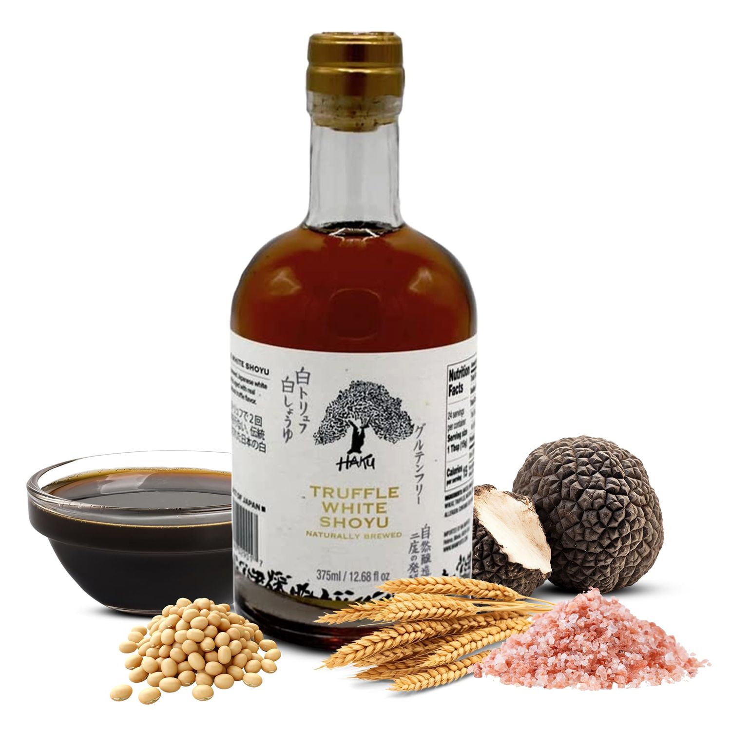 HAKU Truffle White Shoyu Naturally Brewed Aged 2 Years, 12.68 Oz 375 ml - Traditional Gourmet Dipping Sauce &amp; Marinade for Sushi, Meat, Rice, Stir Fry, Dumplings, &amp; Asian Cuisines