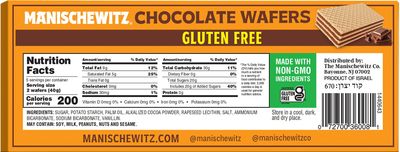 Manishewitz Gluten Free Chocolate Wafers, 7oz 3 Pack Crispy Wafer with Creamy Dark Chocolate Filling Dairy Free Certified Kosher including Passover