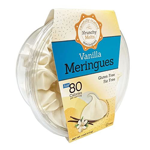 Krunchy Melts Original Meringue Cookies Vanilla Flavor Only 80 Calories Per Serving Fat Free, Gluten Free, Dairy Free 4 Oz