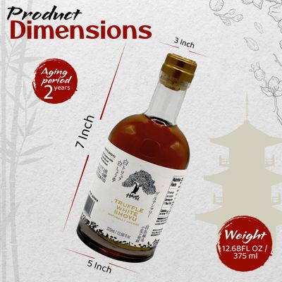 HAKU Truffle White Shoyu Naturally Brewed Aged 2 Years, 12.68 Oz 375 ml - Traditional Gourmet Dipping Sauce & Marinade for Sushi, Meat, Rice, Stir Fry, Dumplings, & Asian Cuisines