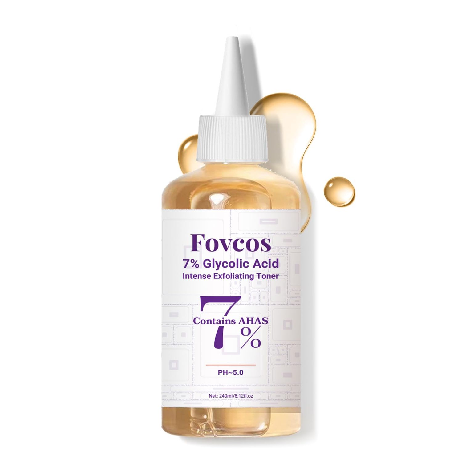 7 Glycolic Acid Exfoliating Toner, Exfoliating Skin Care Facial Toner, Improves Texture, Reduces Breakouts Pores and Fine Lines, Suitable for All Skin Types