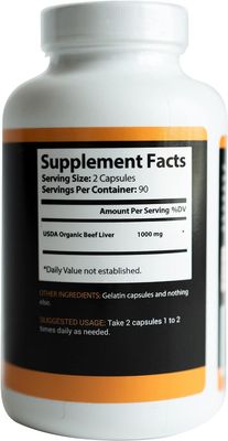 Grass Fed Organic Beef Liver 180 Caps - Pasture-Raised - Iron, Vitamin A, B Vitamins, Collagen - Promotes Energy, Detoxification, Whole Body Wellness - Ancestral Paleo Living - by Ion Supplements