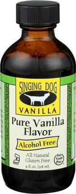 Singing Dog Vanilla, Pure Vanilla Flavor Alcohol Free, 4 Fluid Ounce Bottle