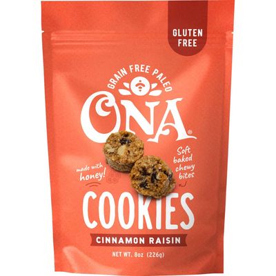 Ona Cinnamon Raisin Cookies, Made with Honey, Ready to eat, Gluten free, Grain free, Dairy free, Paleo