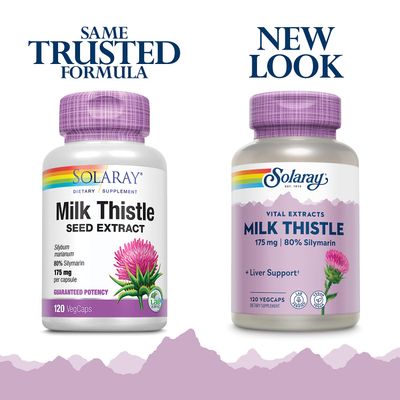 SOLARAY Milk Thistle Seed Extract 175mg Antioxidant Intended to Help Support a Normal, Healthy Liver Non-GMO &amp; Vegan 120 VegCaps