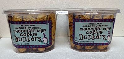 Trader Joes Chocolatey Coated Chocolate Chip Cookie Dunkers 24oz 680g Two Containers