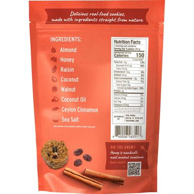 Ona Cinnamon Raisin Cookies, Made with Honey, Ready to eat, Gluten free, Grain free, Dairy free, Paleo