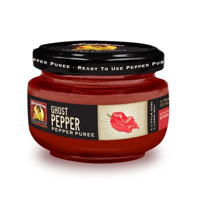 Ghost Pepper - Louisiana Pepper Exchange - Fresh Pepper Replacement Ghost Pepper Puree 1 Jar - Plant-Based, Gluten-Free, Simple Ingredients. Super hot chili pepper, great for hot wings, add to BBQ...