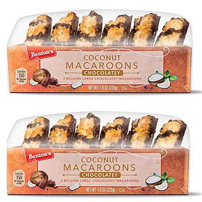 Belgian Coconut Macaroons Jumbo Soft Macaroons 2.5 inches - Imported from Belgium. Each box contains 6 macaroons Chocolate 2 count