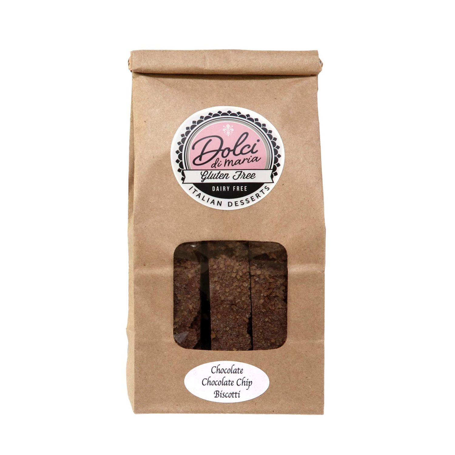 Dolci di Maria Gluten Free Chocolate Chocolate Chip Biscotti 6-7 cookies in a 6.0 ounce pack