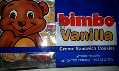 Bimbo Vanilla Creme Sandwich Cookies 2 Pack By Holsum. 9.28 Oz Each