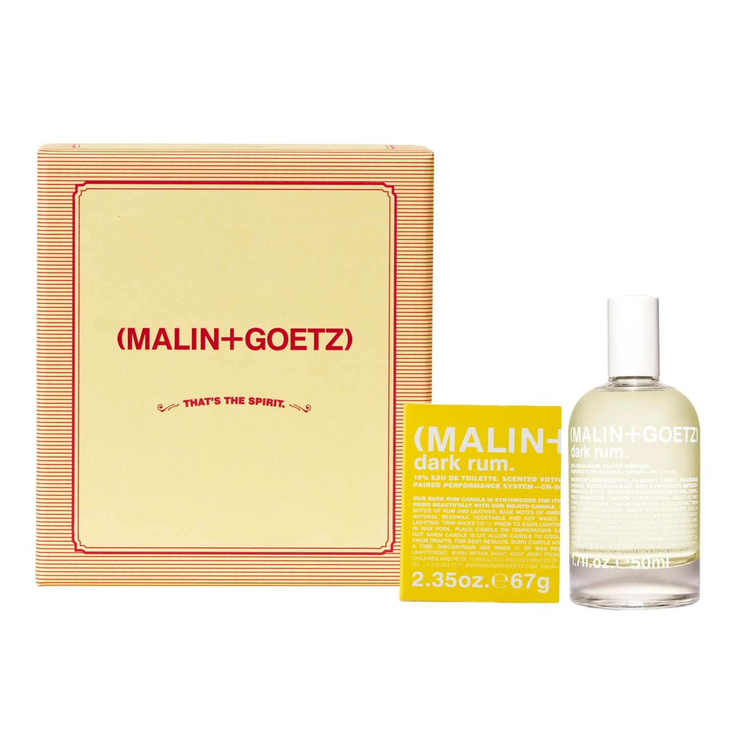 Malin Goetz Thats the Spirit Eau de Parfum Votive Candle Duo - Rich Fragrance Gift Set, Holiday Perfume Set for Men &amp; Women, Stocking Stuffer for Christmas, Birthday Presents &amp; Gift Baskets