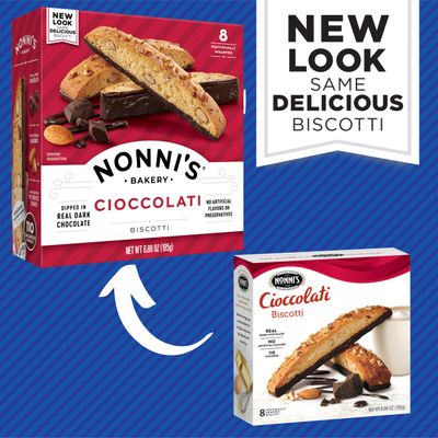 Nonni's Cioccolati Almond Biscotti Italian Cookies - 6 Boxes Biscotti Individually Wrapped Cookies - Italian Biscotti Cookies wCalifornia Almonds & Dark Chocolate - Kosher Coffee Cookies - 6.88 oz
