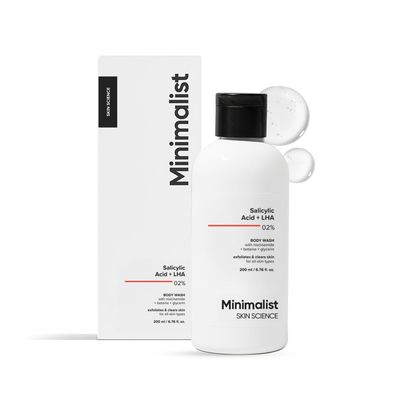 Minimalist 2 Salicylic Acid Body Wash Acne Body Wash for Exfoliating, Excess Sweat, Rough &amp; Bumpy Skin Sulphate SLS, Dye, &amp; Fragrance Free Shower Gel For Women &amp; Men 6.76 Fl Oz 200 ml